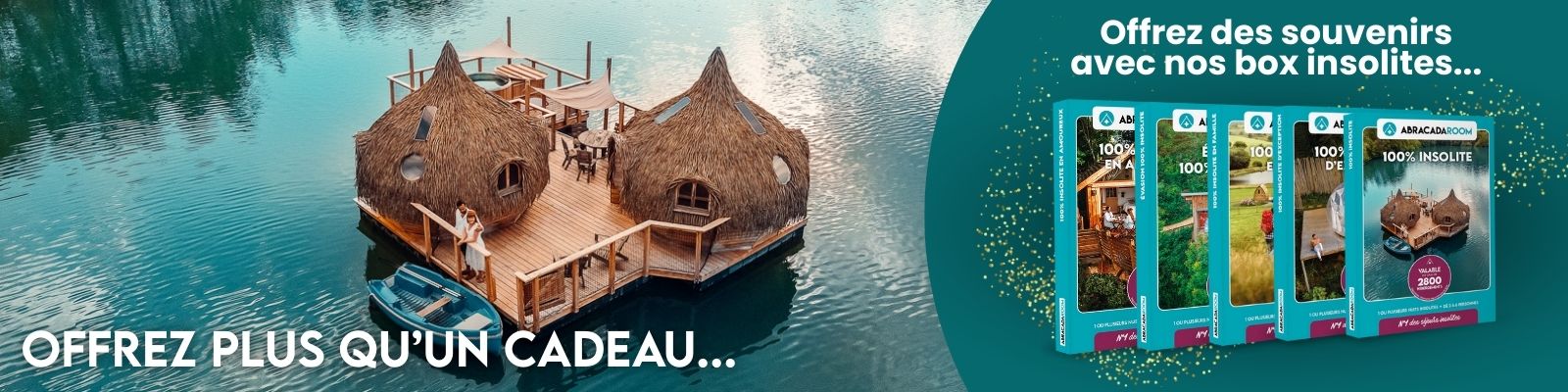 Visuel immersif d'un hébergement insolite et des coffrets cadeaux AbracadaRoom